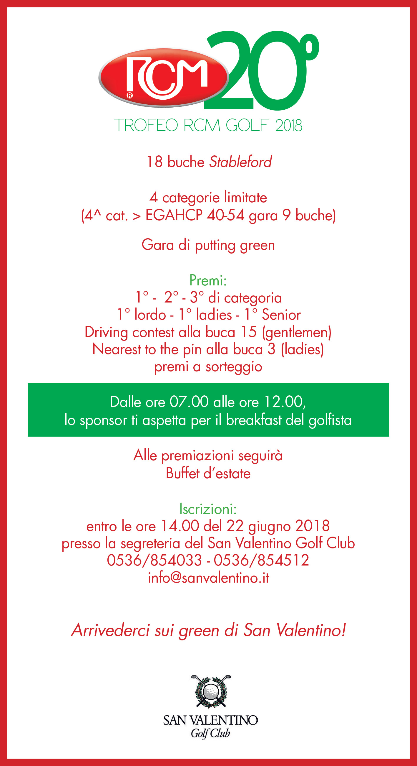 Programma Trofeo di Golf RCM 2018