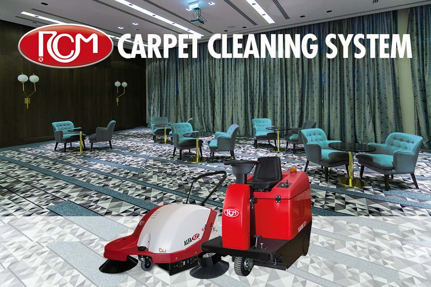 professional sweepers clean moquette