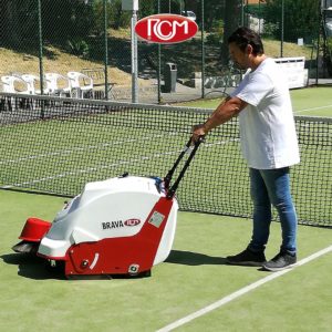 professional walk behind sweeper clean court